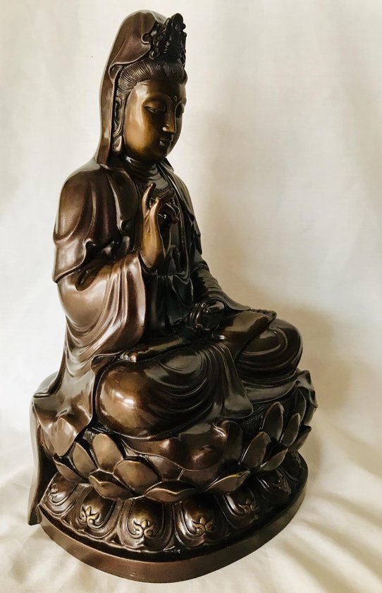 Handgeschilderde Kwan Yin 24 cm - Boeddha Centre