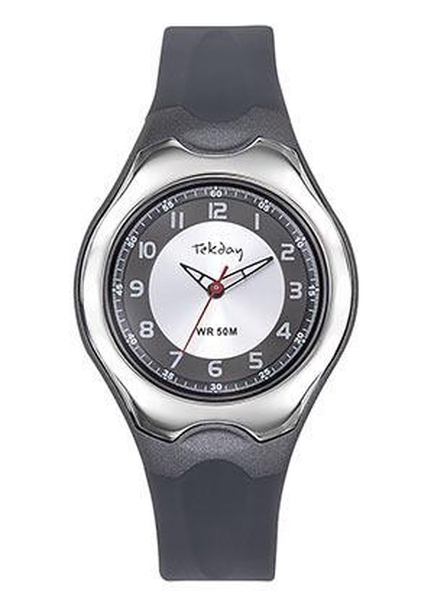 Tekday 654128 analoog horloge 37 mm 50 meter grijs/ zilverkleurig