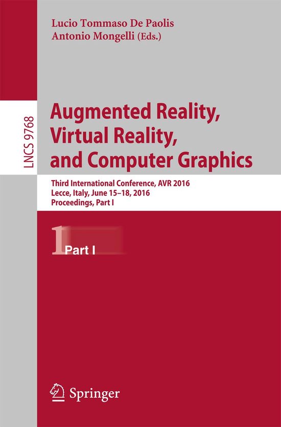 Lecture Notes in Computer Science 9768 Augmented Reality, Virtual