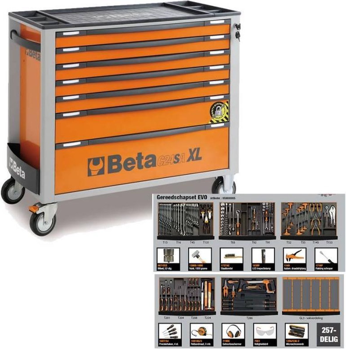 Beta gereedschapswagen oranje C24SA-XL | bol.com