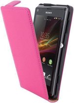 Mobiparts Premium Flip Case Sony Xperia L Pink