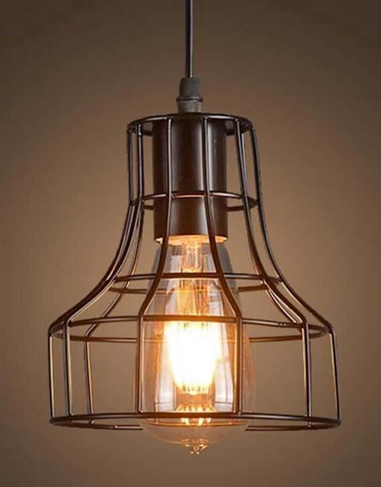 Vintage hanglamp kooi zwart | bol.com