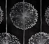 Dutch Wallcoverings Papierbehang bloem - zwart/zilver