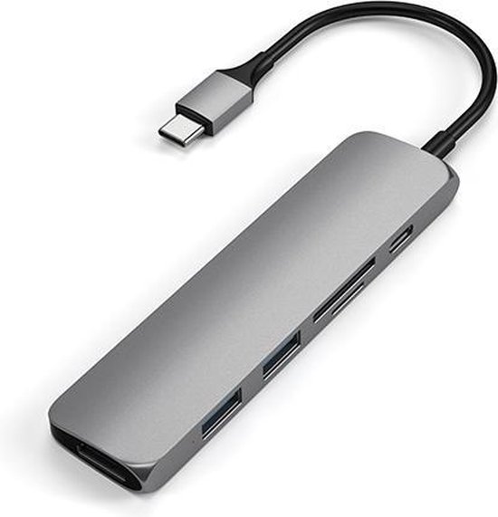 Satechi TYPE-C Slim Multiport Adapter V2 - Space Grey - Satechi