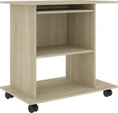 vidaXL Bureau d'ordinateur 80x50x75 cm Aggloméré Sonoma couleur chêne