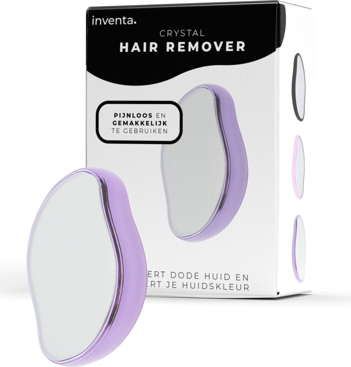 Crystal Hair Removal - Crystal Hair Eraser - KristalPad- Bleame - Scrubi - Crystal Hair Remover - Paars - Haarverwijderaar benen - Inventa