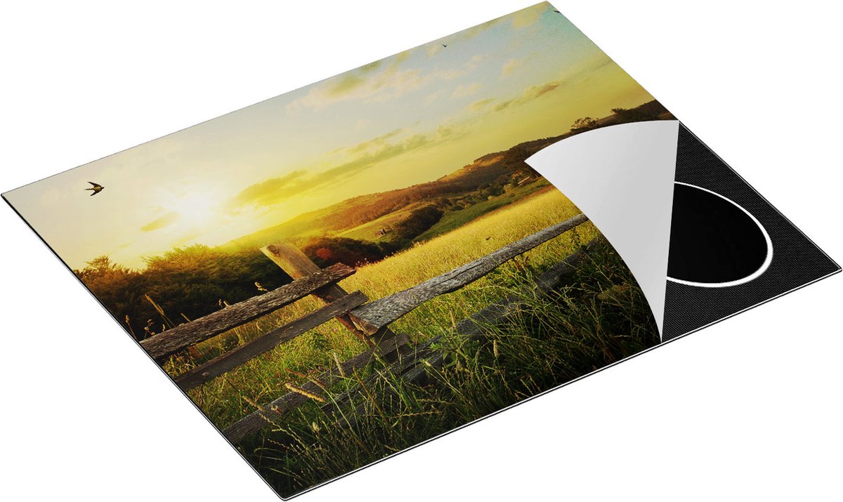 Chefcare Inductie Beschermer Boerderij Hekken op het Grasveld - 65x55 cm - Afdekplaat Inductie - Kookplaat Beschermer - Inductie Mat
