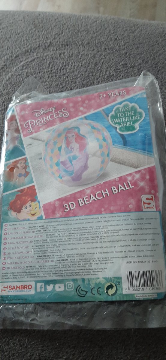 3D Strandbal prinsessen 2+/ Ariel