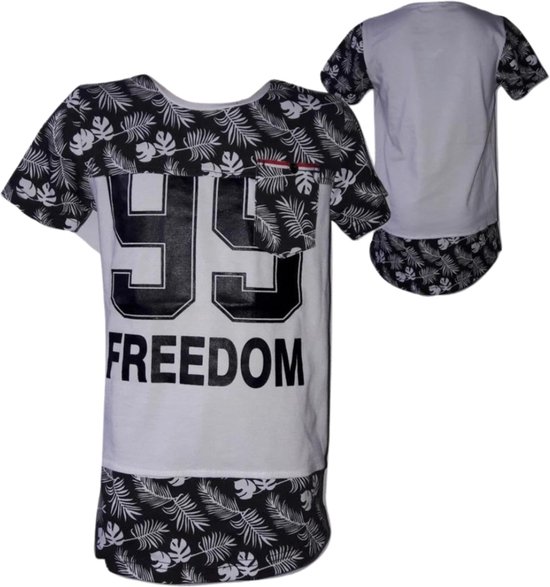 Longshirt Freedom 99 wit -s&C-110/116-t-shirts jongens