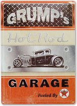 Grump's Hot Rod Garage Metalen Bord Met Reliëf 43 x 31 cm