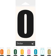 Container Sticker Huisnummer - Cijfer 0 Cijfersticker - Kliko Sticker - Deursticker - Weerbestendig - 10 x 5,5 cm - Zwart