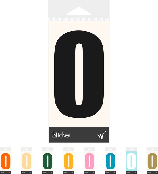 Container Sticker Huisnummer - Cijfer 0 Cijfersticker - Kliko Sticker - Deursticker - Weerbestendig - 10 x 5,5 cm - Zwart