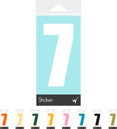 Container Sticker Huisnummer - Cijfer 7 Cijfersticker - Kliko Sticker - Deursticker - Weerbestendig - 10 x 5 cm - Wit
