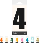 Container Sticker Huisnummer - Cijfer 4 Cijfersticker - Kliko Sticker - Deursticker - Weerbestendig - 10 x 6 cm - Zwart