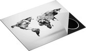 Chefcare Inductie Beschermer Kleurrijke Wereldkaart - Abstract - Zwart Wit - 65x52 cm - Afdekplaat Inductie - Kookplaat Beschermer - Inductie Mat