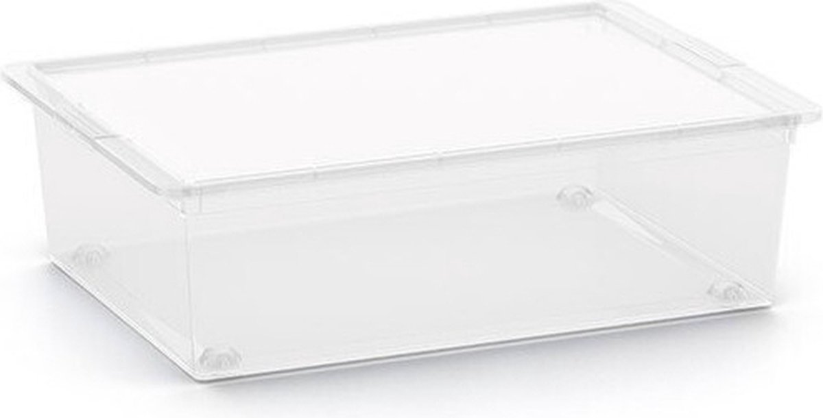 C-Box Opbergbox – Met Deksel En Wielen - 27L - 55x38,5x16,5cm - Transparant