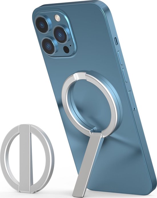 ONES Magnetische Telefoonhouder Voor MagSafe – Draaibaar, Kickstand, Dun En Zilver, Voor Alle Hoesjes