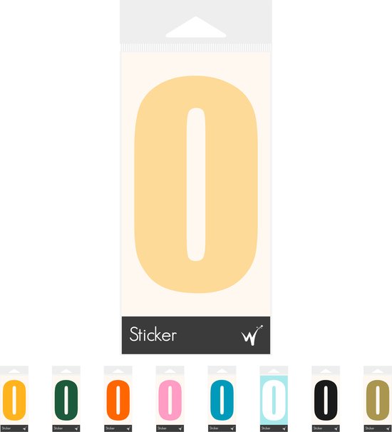Container Sticker Huisnummer - Cijfer 0 Cijfersticker - Kliko Sticker - Deursticker - Weerbestendig - 10 x 5,5 cm - Crème