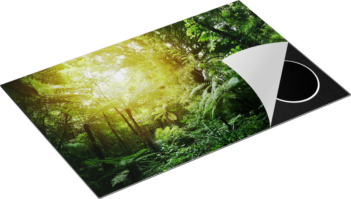 Chefcare Inductie Beschermer Tropische Jungle met Zonneschijn - 81,2x52 cm - Afdekplaat Inductie - Kookplaat Beschermer - Inductie Mat