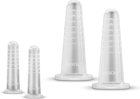 Fasciq - Facial cupping set - Cupping set - Kunststof -  Massage cups - Cupping set massage gezicht - Cupping cups - 4 stuks