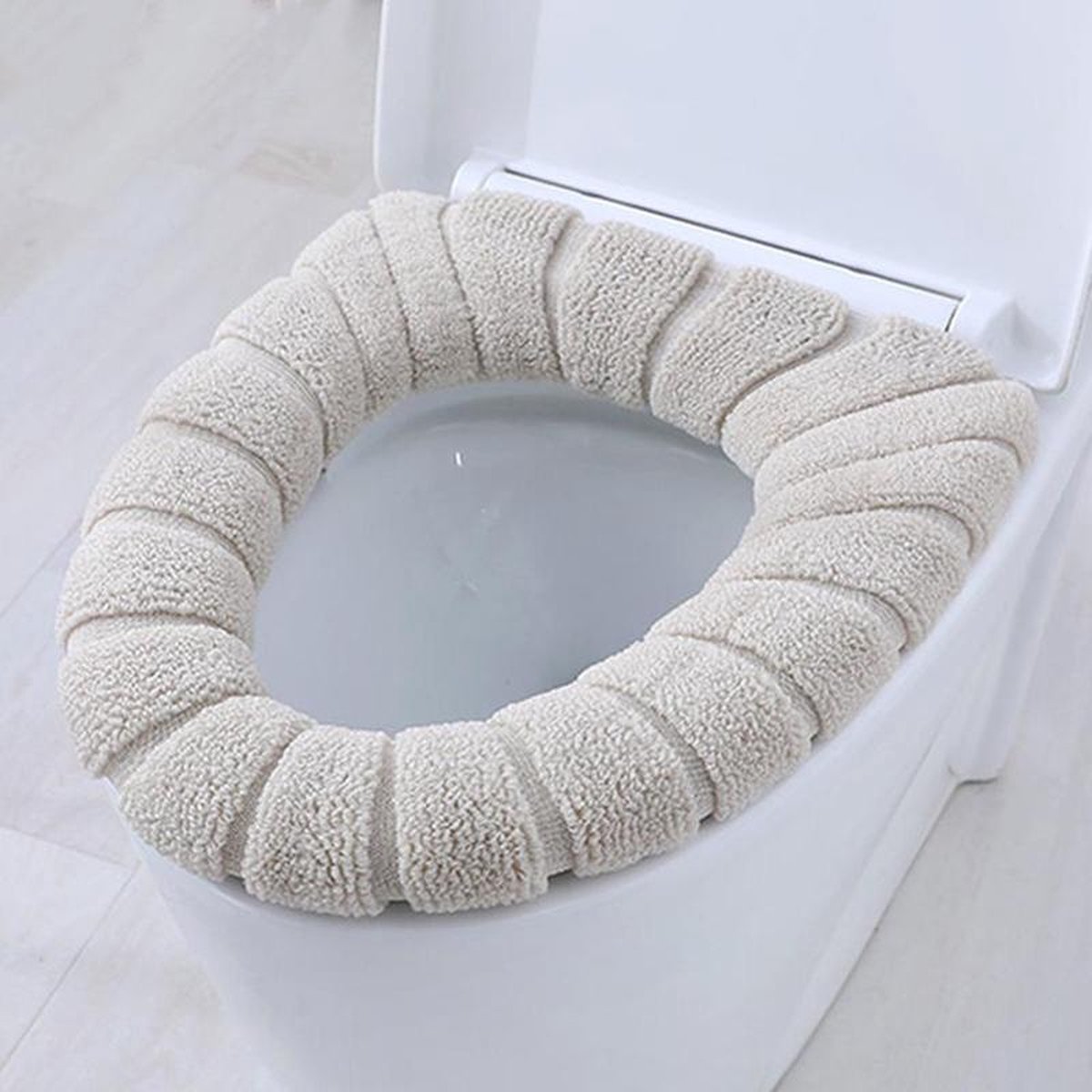 Goedkoopste 2x Toiletbril Hoes - Zachte Toiletzitting - Toiletbril Cover - WC Bril Cover - Herbruikbaar - Wasbaar - Beige