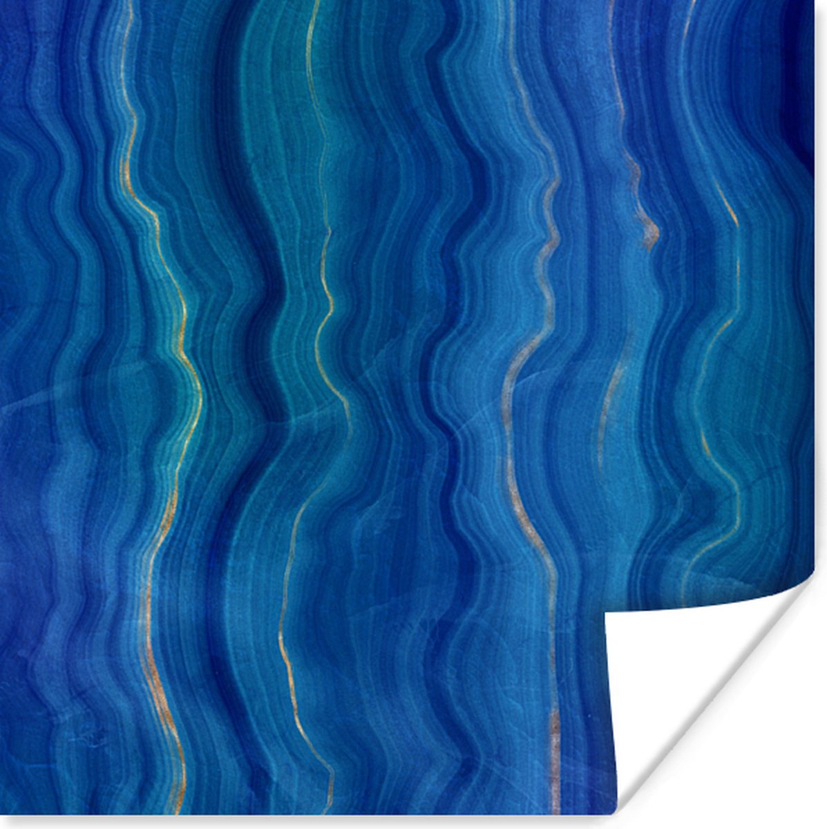 Poster Agaat geode - Edelstenen - Blauw - 30x30 cm