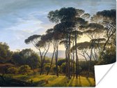 Poster Italiaans landschap met parasoldennen - Kunst - Oude meesters - 80x60 cm