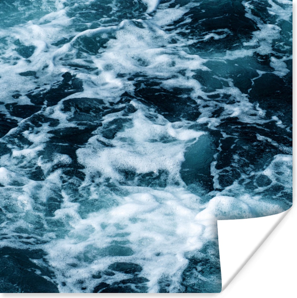 Poster Water - Blauw - Golf - 75x75 cm