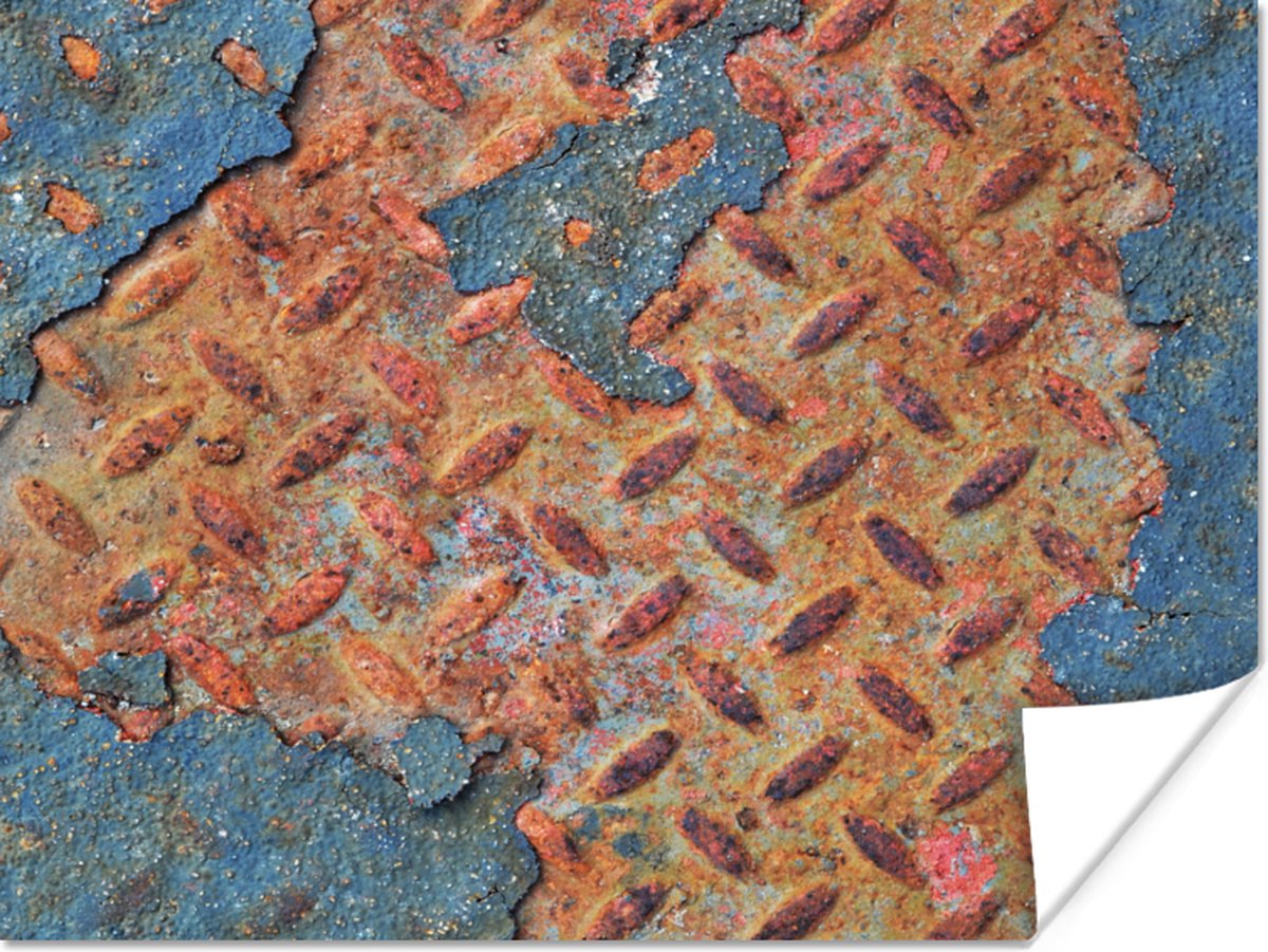 Poster Roest - Diamantplaat - Beton - 40x30 cm