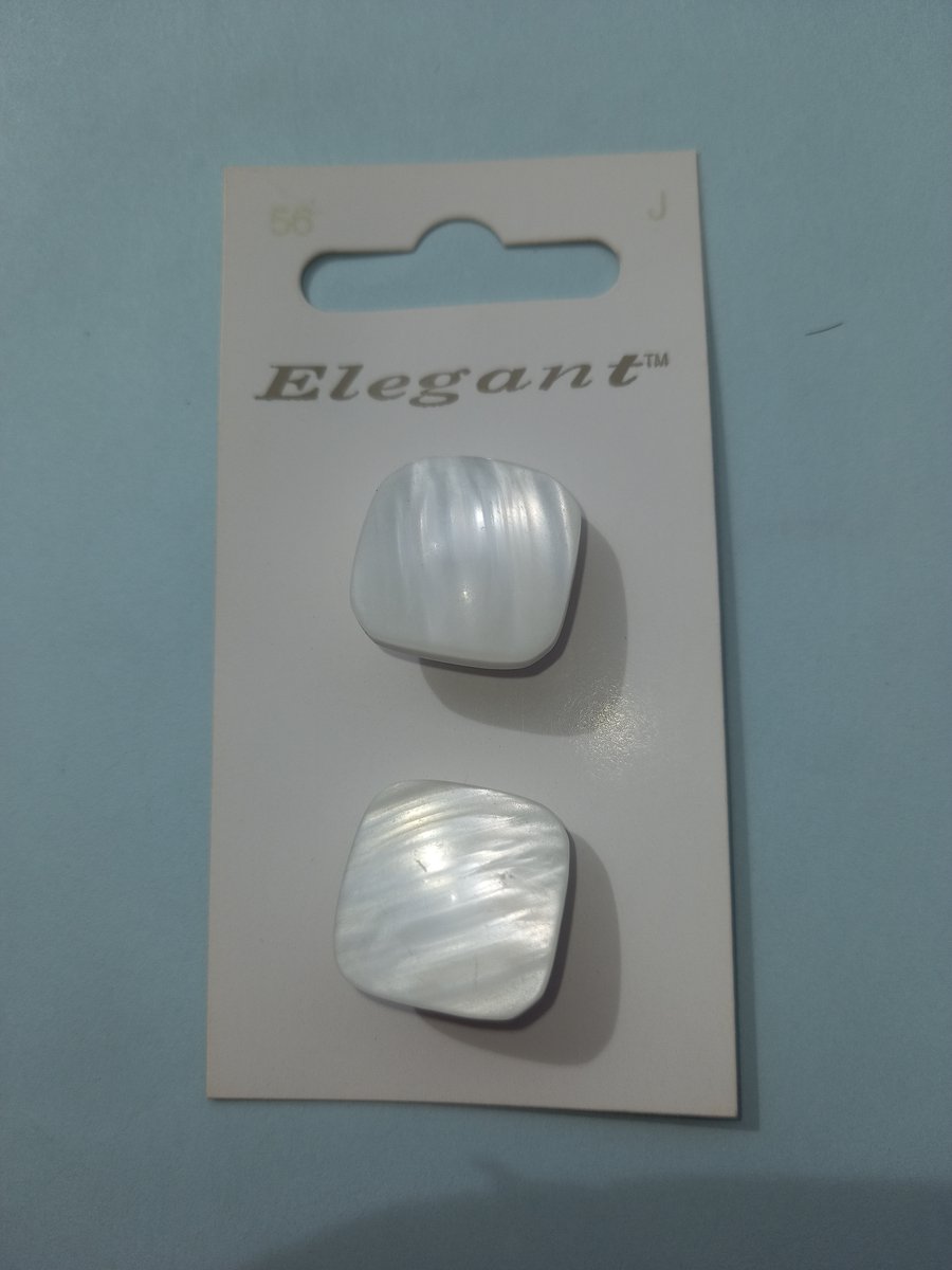 Knopen vierkant wit/glans Elegant nr. 56