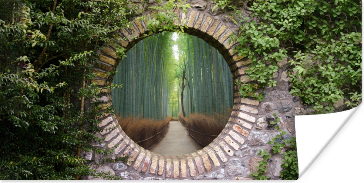 Poster Bamboe - Bos - Japans - Doorkijk - 80x40 cm