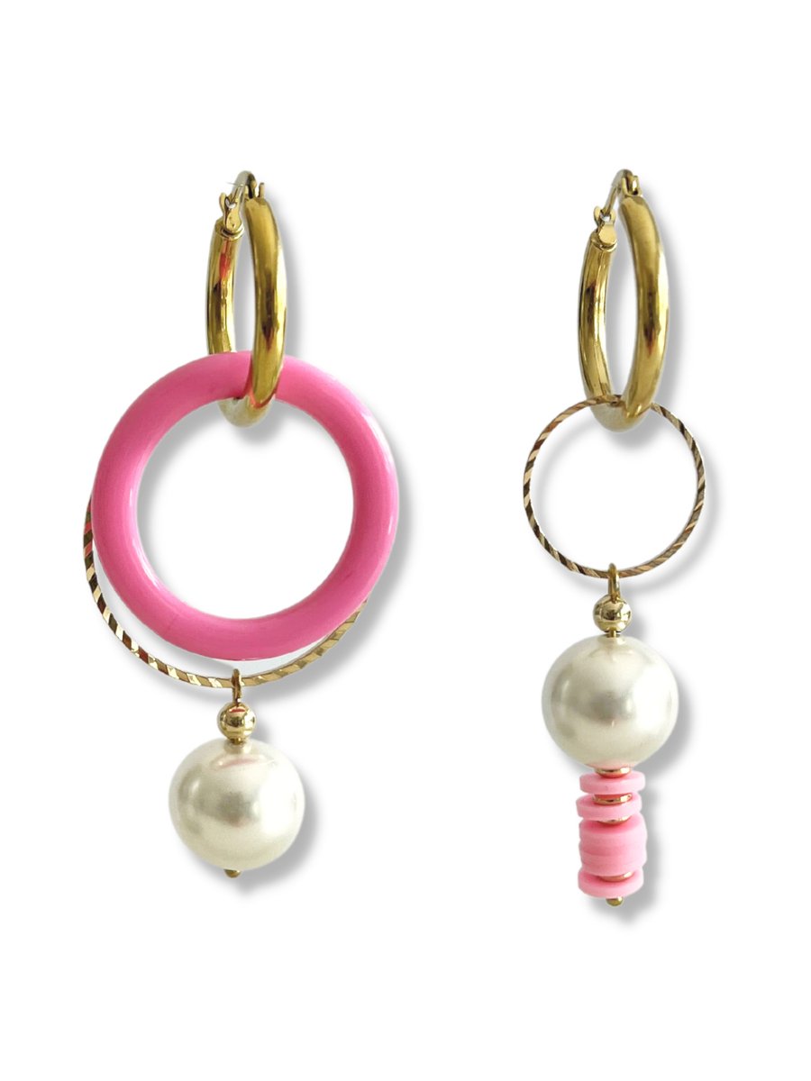 Zatthu Jewelry - N22SS466 - Isha veelzijdige roze oorringen