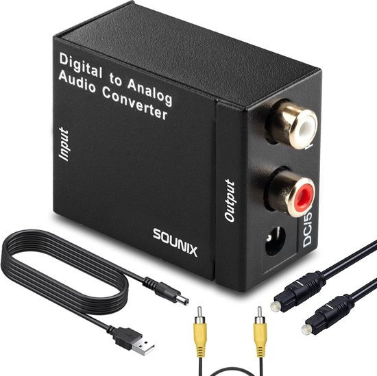 snxiwth Convertisseur Audio numérique vers analogique SPDIF 192 Khz Entrée & koaxiale R/L et 3,5 mm Stéréo de Sortie 