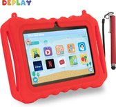 DEPLAY Kids Tablet - Kindertablet - Ouder Control App - 3000 Mah Batterij - Touchscreen Pen & Beschermhoes - Android 12 –  7 Inch - Rood