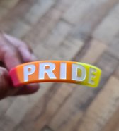 LGBTQ - Armbandje rubber regenboog "Pride" (LGBTQIA+, pride, love, LHBTI+, LHBTIQA+, gay, trans, bi, lesbo, homo)
