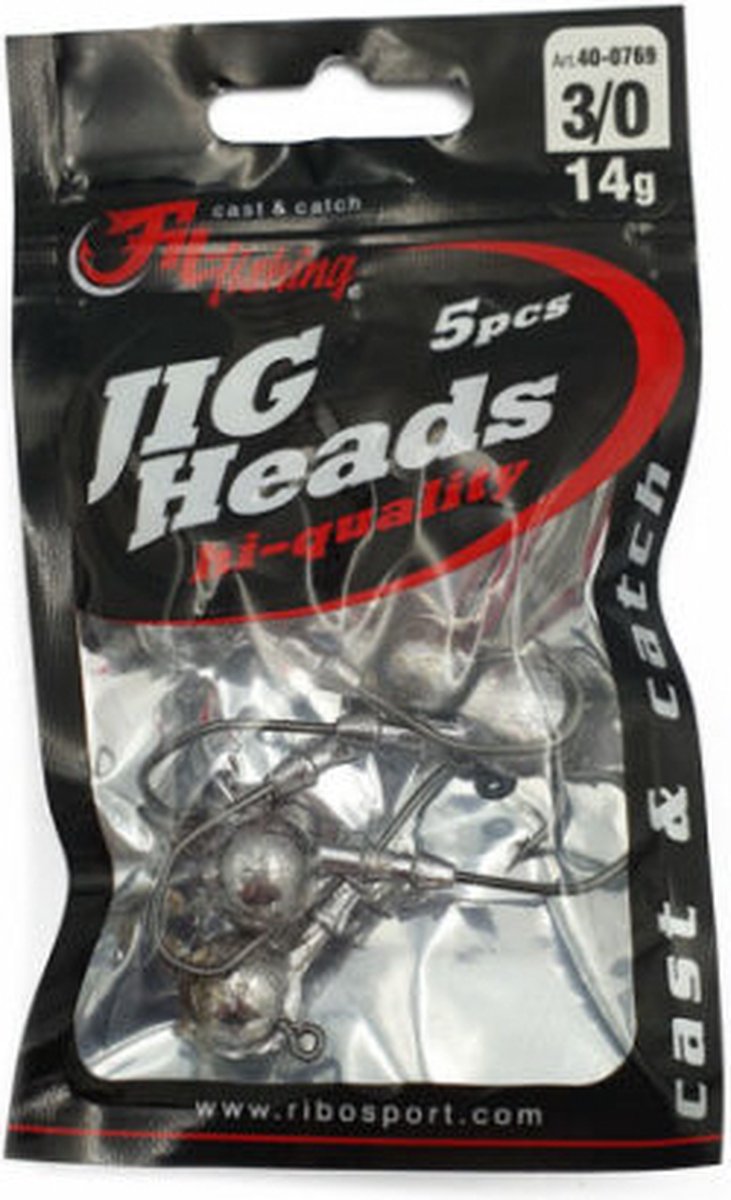 Jighead - 12g - Haakmaat 3/0 - 5 stuks - Loodkop voor Roofvissen - voor kunstaas Shads & Softbaits