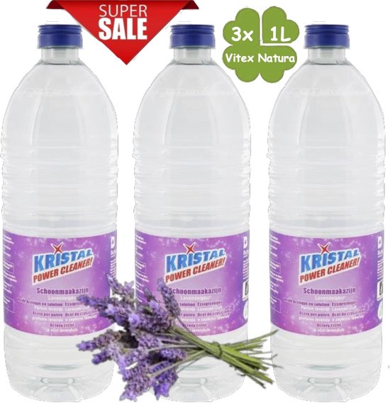 Lavendel Azijn 3x1Lit. Bio schoonmaakmiddelen pakket. Milieu vriendelijk, duurzaam, spaarzaam.