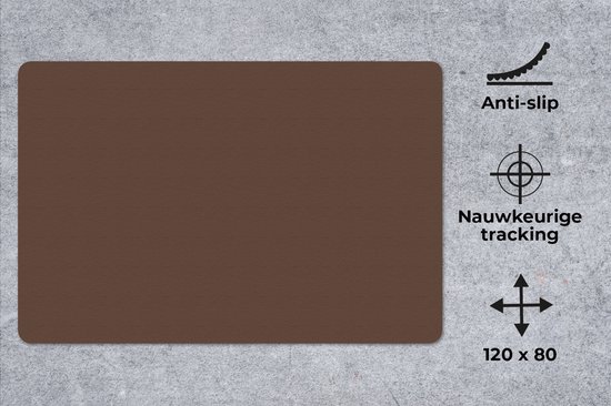 Tapis de souris Gaming - Tapis de souris - Uni - Marron - Tapis de souris xxl - Tapis de souris large - 120x80 cm - Sous-main