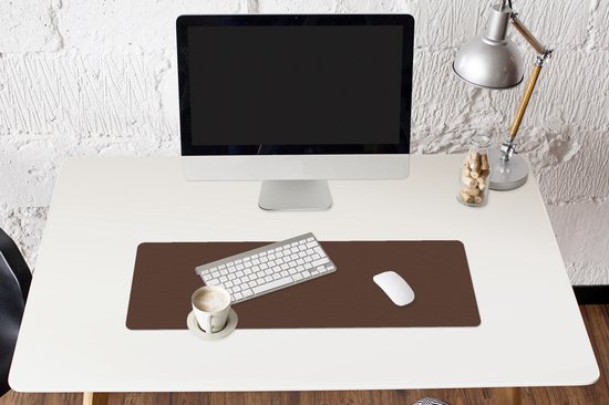 Gaming muismat - Mousepad - Effen - Bruin - Muismat xxl - Muismat groot - 90x30 cm - Bureau onderlegger