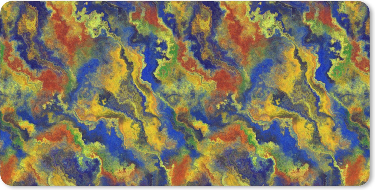 Muismat XXL 100x50 cm - Bureau onderlegger - Bureau mat Abstract - Patronen - Verf - Bureaumat - Gaming mousepad xl - Bureaulegger groot - Computer deskmat