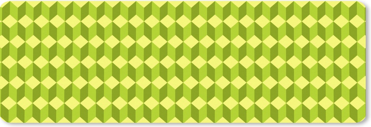 Muismat XXL 90x30 cm - Bureau onderlegger - Bureau mat Patroon - Groen - Blokken - Bureaumat - Gaming mousepad xl - Bureaulegger groot - Computer deskmat