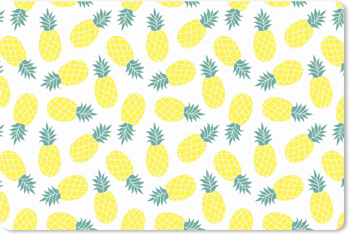Muismat XXL 120x80 cm - Bureau onderlegger - Bureau mat Zomer - Tropisch - Design - Ananas - Bureaumat - Gaming mousepad xl - Bureaulegger groot - Computer deskmat