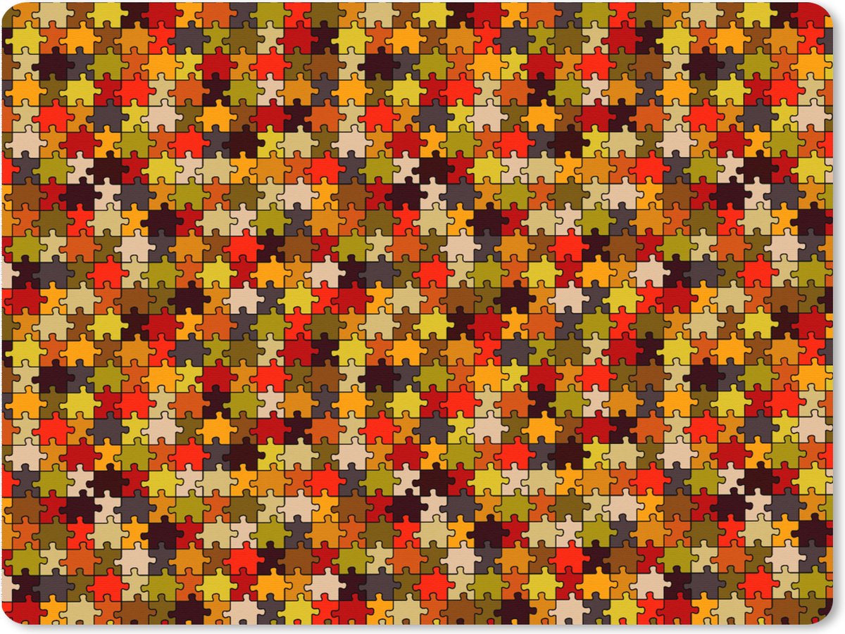 Muismat XXL 80x60 cm - Bureau onderlegger - Bureau mat Puzzel - Patronen - Herfst - Bureaumat - Gaming mousepad xl - Bureaulegger groot - Computer deskmat