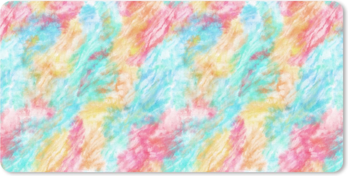 Muismat XXL 100x50 cm - Bureau onderlegger - Bureau mat Textiel - Tie dye - Verf - Patronen - Bureaumat - Gaming mousepad xl - Bureaulegger groot - Computer deskmat