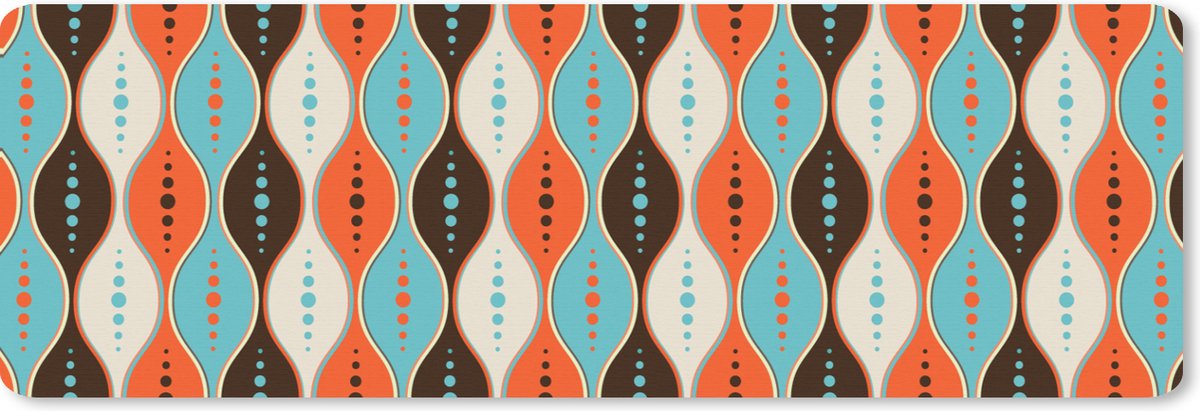 Muismat XXL 90x30 cm - Bureau onderlegger - Bureau mat Retro - Cirkel - Design - Bureaumat - Gaming mousepad xl - Bureaulegger groot - Computer deskmat