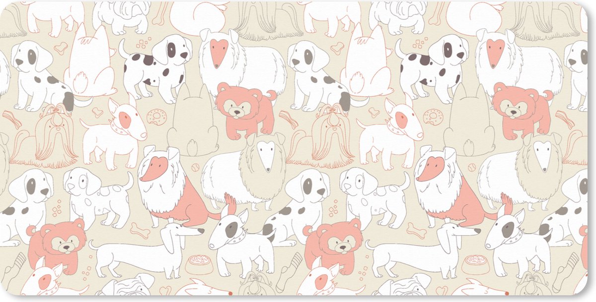 Muismat XXL 80x40 cm - Bureau onderlegger - Bureau mat Patronen - Hond - Hondenvoer - Jongens - Meisjes - Kinderen - Kind - Bureaumat - Gaming mousepad xl - Bureaulegger groot - Computer deskmat