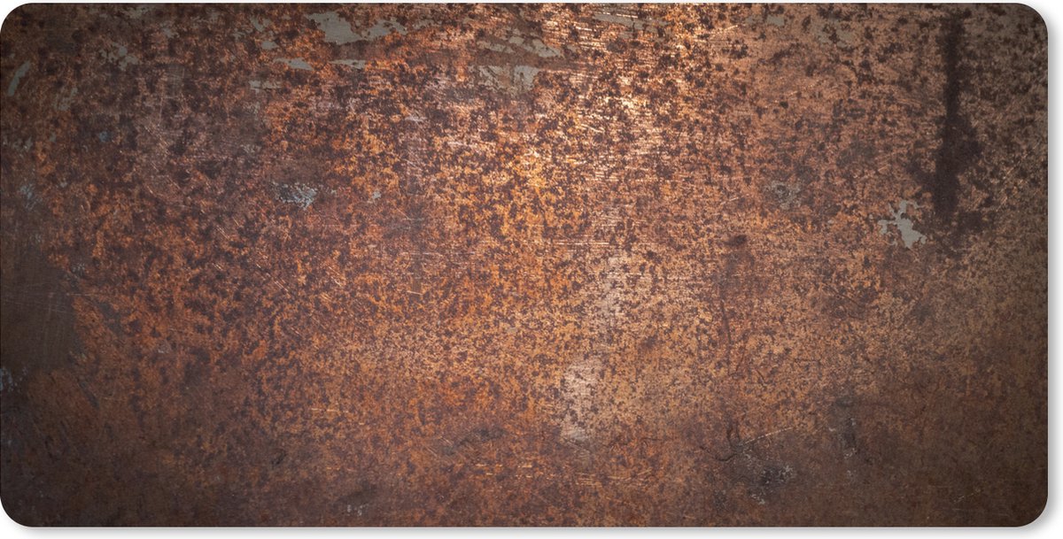 Muismat XXL 120x60 cm - Bureau onderlegger - Bureau mat Staal - Roest print - Brons - Structuur - Bureaumat - Gaming mousepad xl - Bureaulegger groot - Computer deskmat