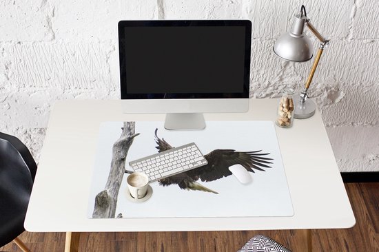 Muismat XXL 90x60 cm - Bureau onderlegger - Bureau mat Amerika - Vogel - Zeearend - Bureaumat - Gaming mousepad xl - Bureaulegger groot - Computer deskmat