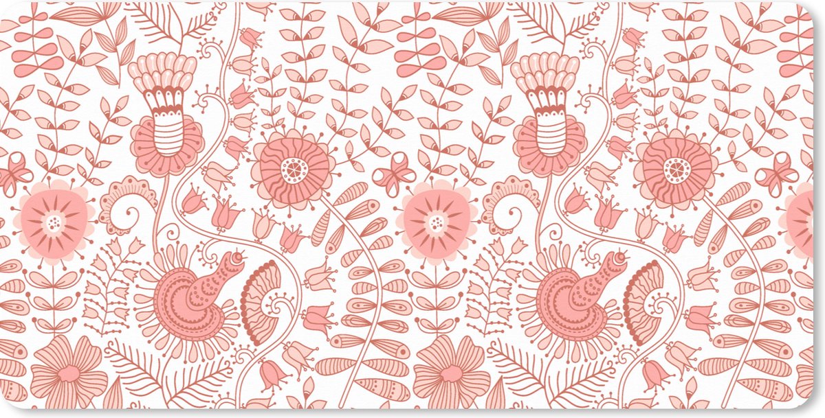 Muismat XXL 80x40 cm - Bureau onderlegger - Bureau mat Bloemen - Patronen - Pastel - Bureaumat - Gaming mousepad xl - Bureaulegger groot - Computer deskmat