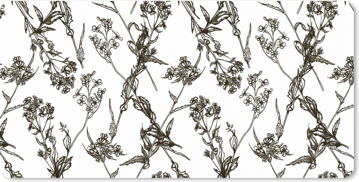 Muismat XXL 100x50 cm - Bureau onderlegger - Bureau mat Vintage - Planten - Bloemen - Patronen - Bureaumat - Gaming mousepad xl - Bureaulegger groot - Computer deskmat